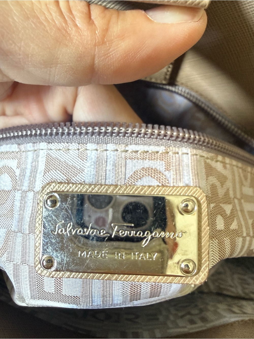 Salvatore Ferragamo grey Leather Double Handles Tote Bag - Picture 12 of 13